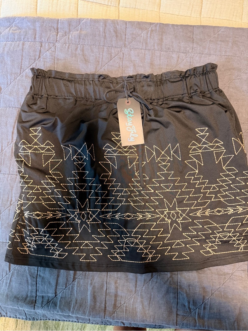 Black Boot Stitch Pull-On Women’s Skirt
